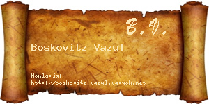Boskovitz Vazul névjegykártya